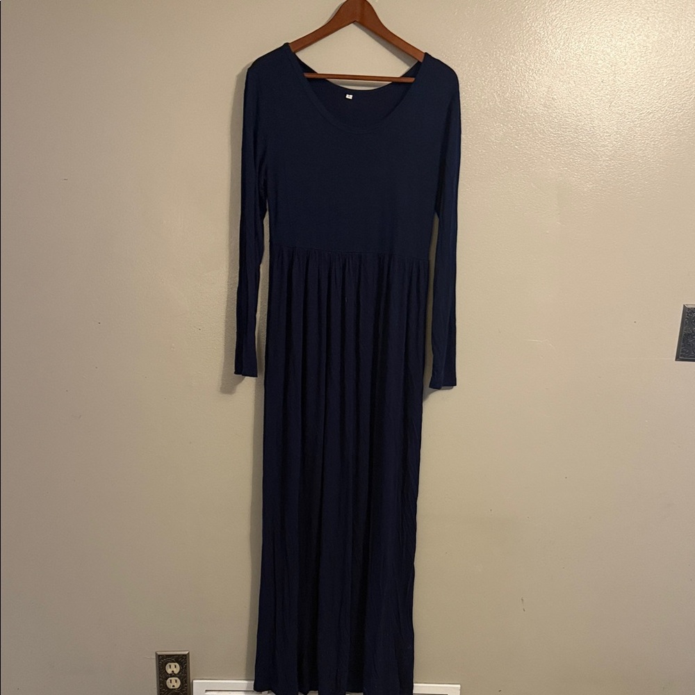 Amazon Navy Long Sleeve Maxi Dress